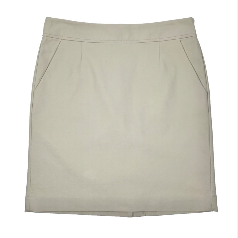 Banana Republic Pencil Skirt Beige Khaki Stretch Cotton Womens Size 10